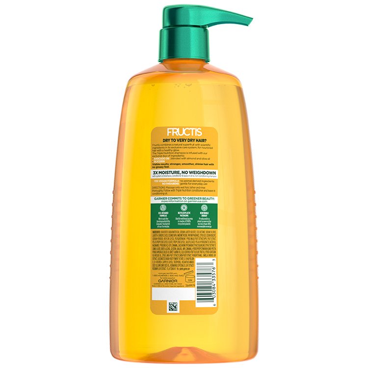 Fructis Triple Nutrition Shampoo 33.8 floz back